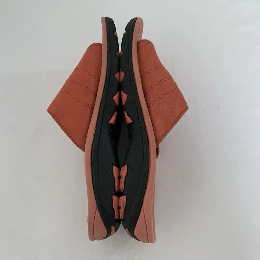 Walk Smart Sport Slide Sandal Women 8 Salmon Pink‎ Leather Comfort Hiking Travel